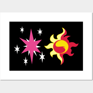 My little Pony - Sunset Shimmer + Twilight Sparkle Cutie Mark Posters and Art